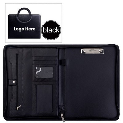 A4 Premium Multifunctional Zipper Portfolio with Handle